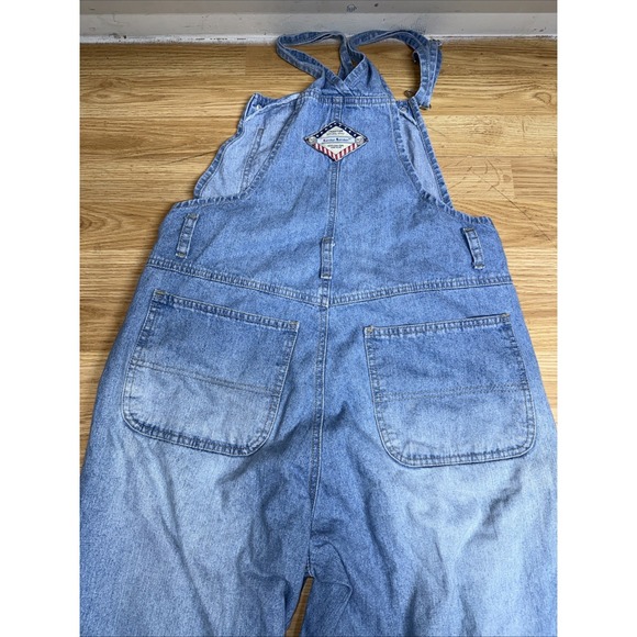 Vintage 80s Overalls Blue Denim London London Carpenter Cotton Size L - Picture 8 of 9